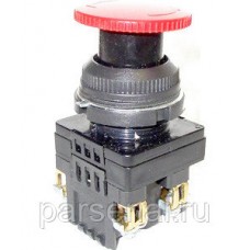 КЕ-131 У3 исп.1, красный, 2з, гриб с фиксацией, IP40, 10А, 660В, выключатель кнопочный  (ЭТ)